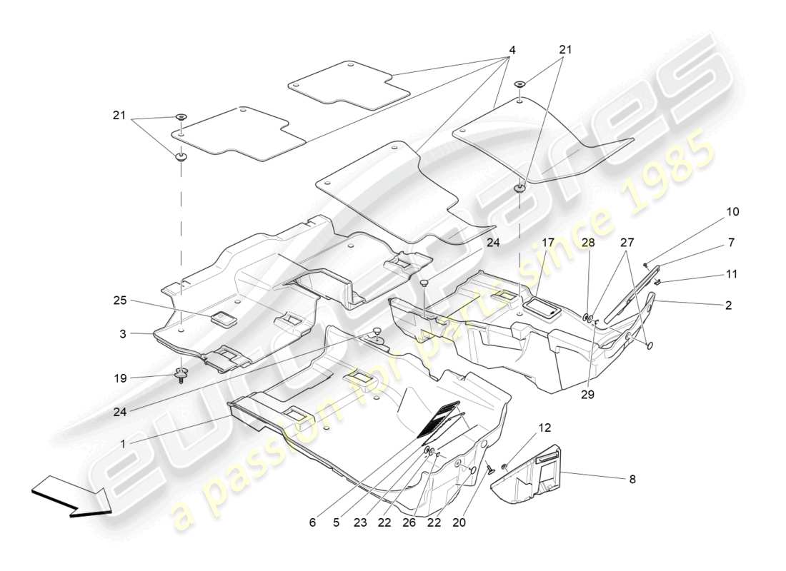 a part diagram from the maserati levante gts (2020) parts catalogue