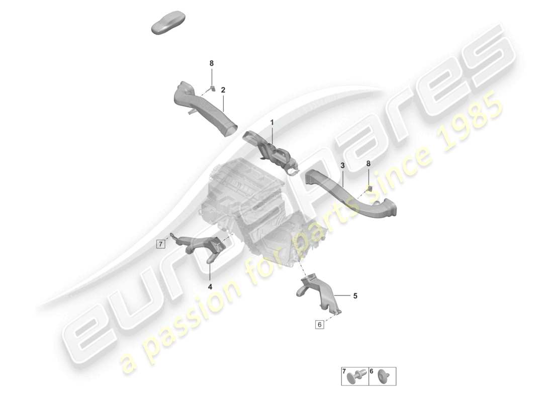 porsche 992 gt3/rs/st (2024) air conditioning interior air guide part diagram