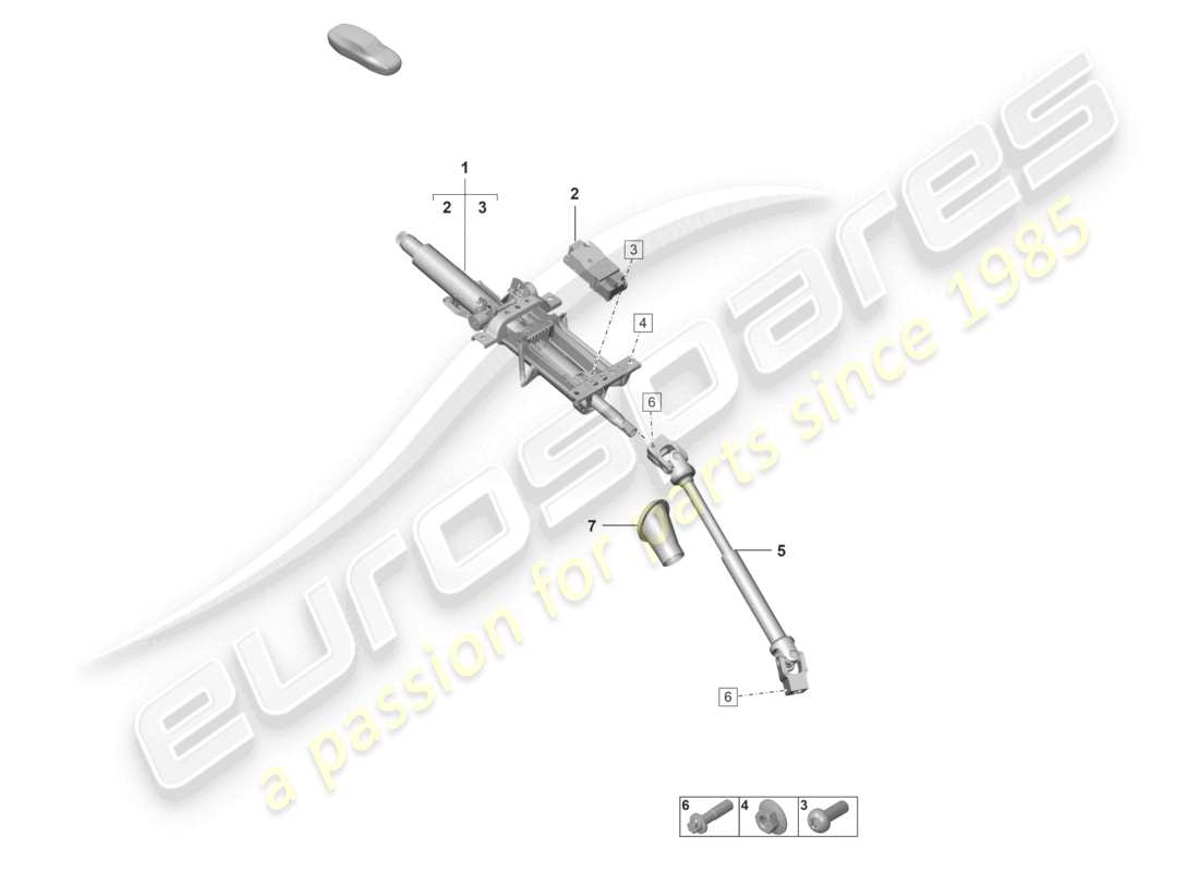 porsche 992 gt3/rs/st (2026) steering column part diagram