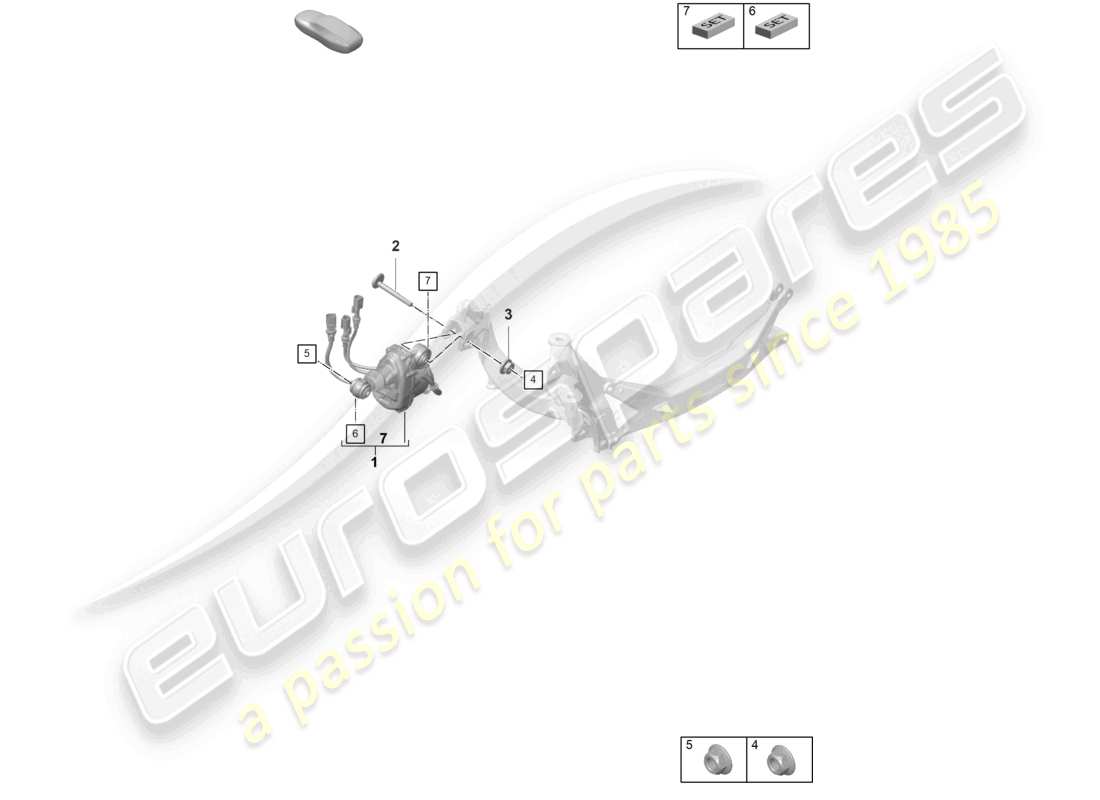 porsche 992 gt3/rs/st (2026) rear axle steering part diagram