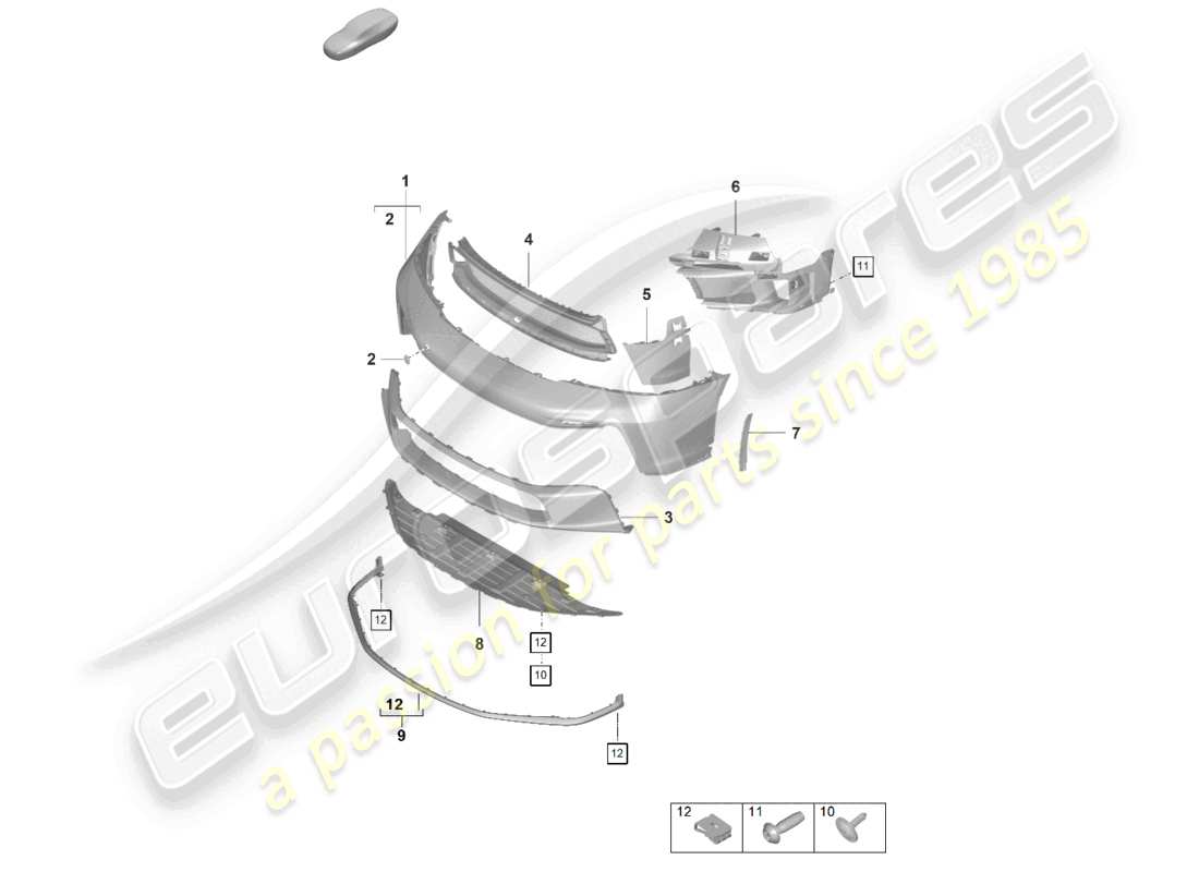 porsche 992 gt3/rs/st (2024) bumper front part diagram