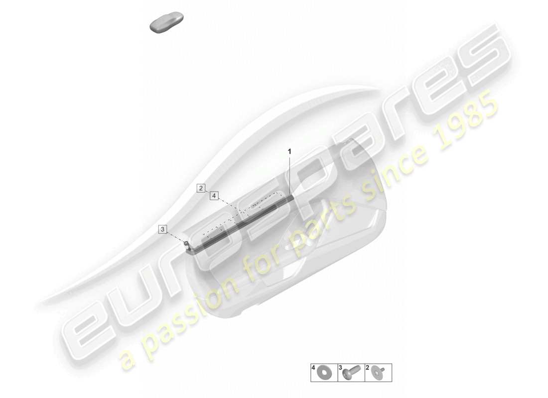 porsche 992 gt3/rs/st (2023) molding for door trim panel repair information 706055 part diagram