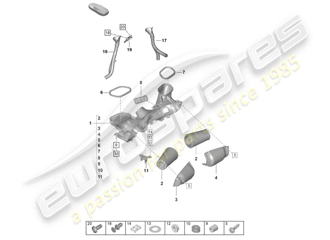 porsche 992 gt3/rs/st (2023) air filter part diagram