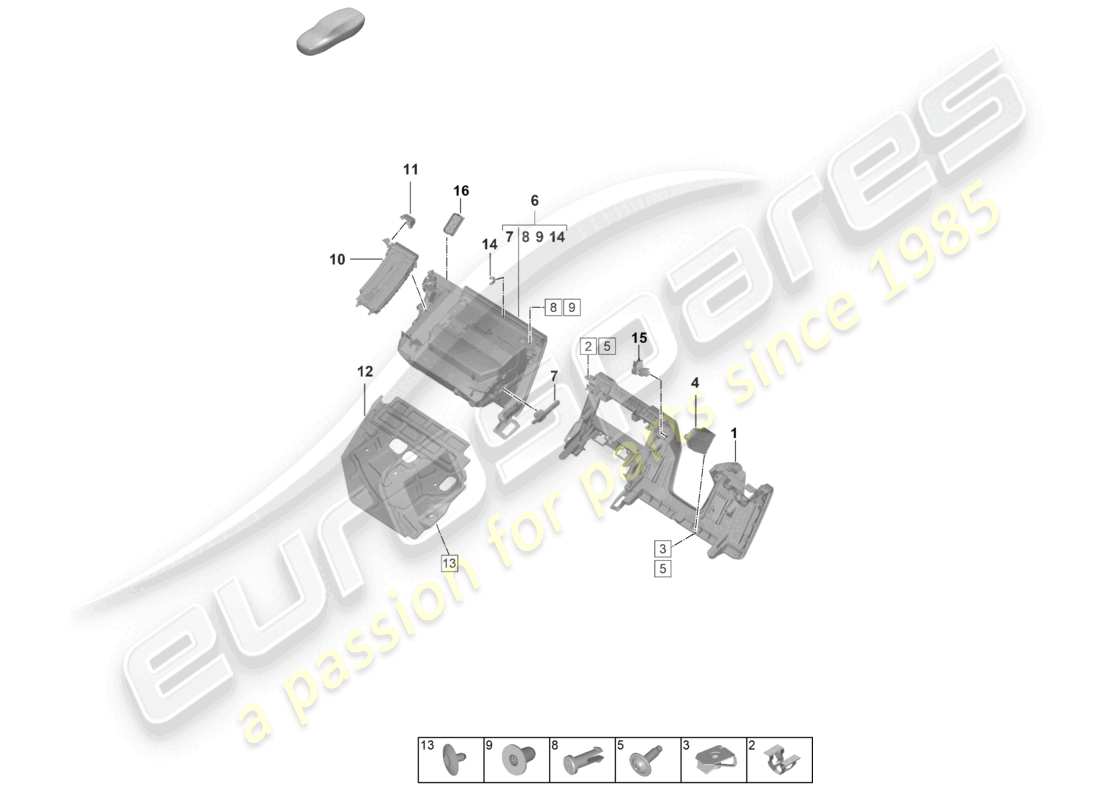 porsche 992 gt3/rs/st (2023) glove box and trim (drivers side) part diagram