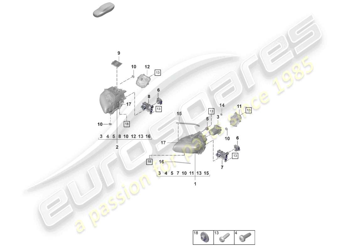 a part diagram from the porsche taycan parts catalogue