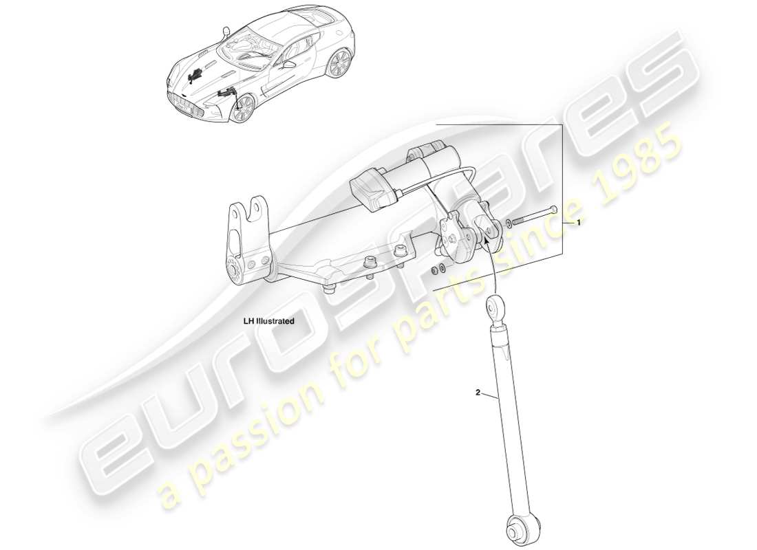 aston martin one-77 (2011) adjustable ride height system, front part diagram