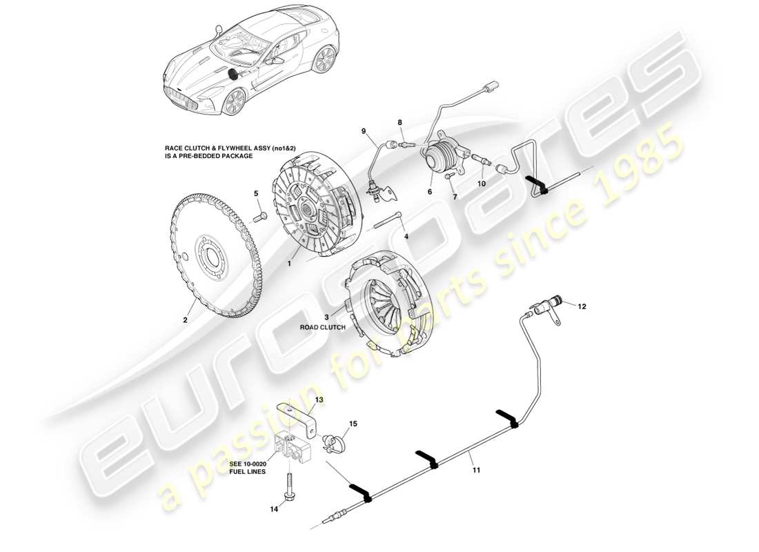 aston martin one-77 (2011) clutch system part diagram