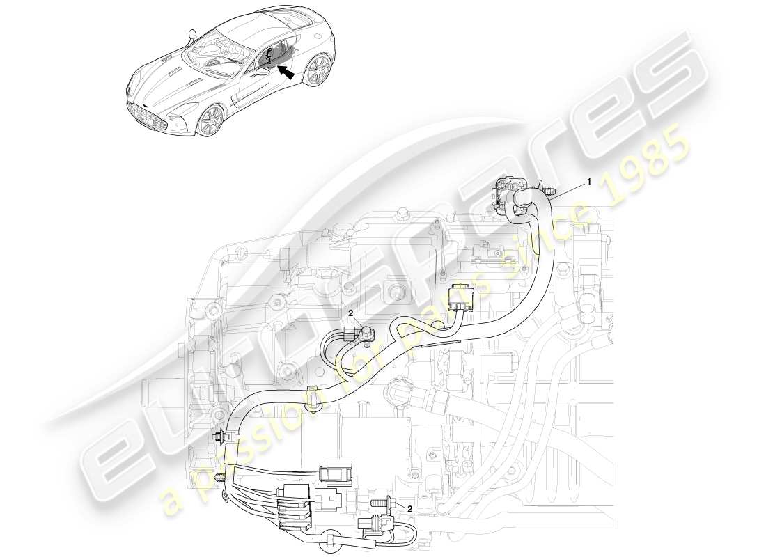 aston martin one-77 (2011) transmission harness part diagram