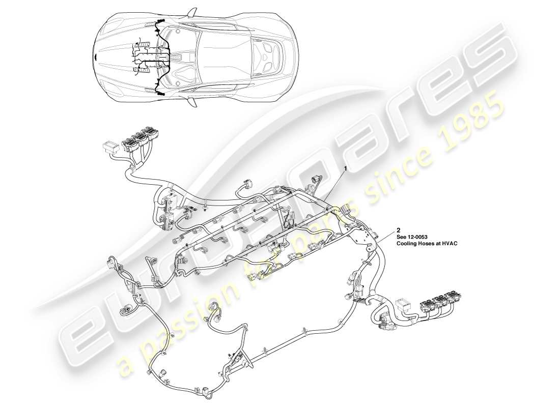 aston martin one-77 (2011) engine harness part diagram