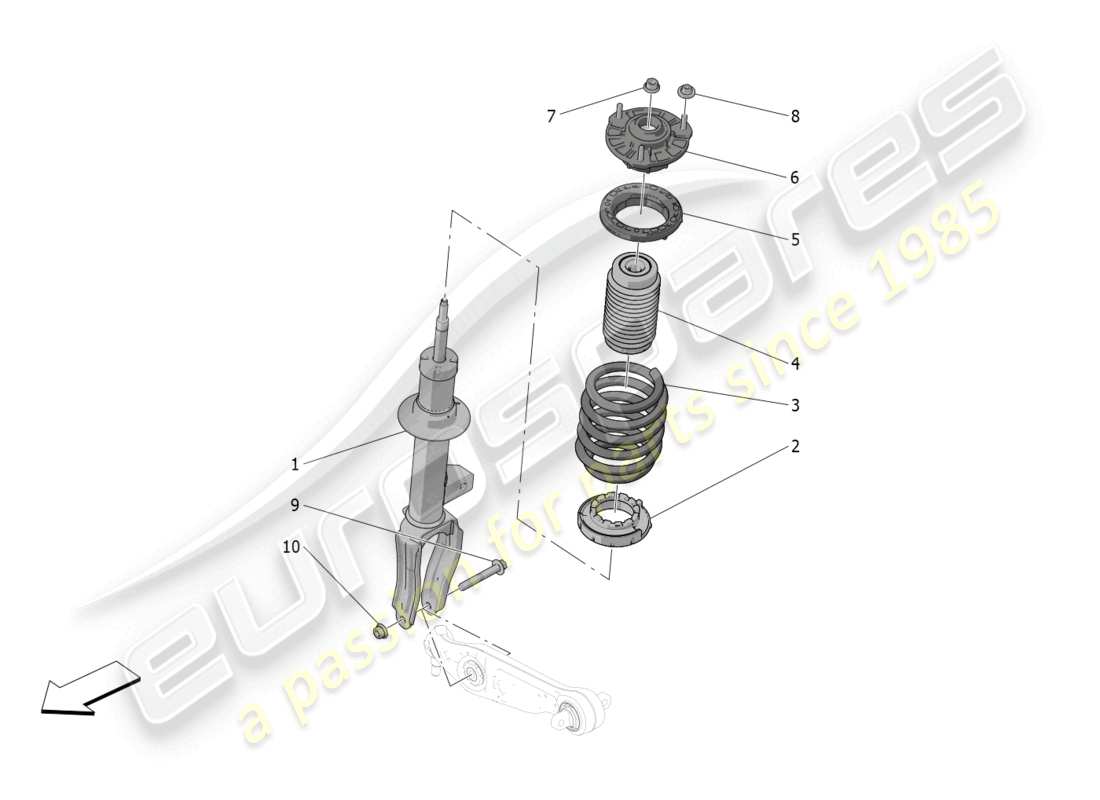 maserati grecale gt (2023) front shock absorber devices parts diagram