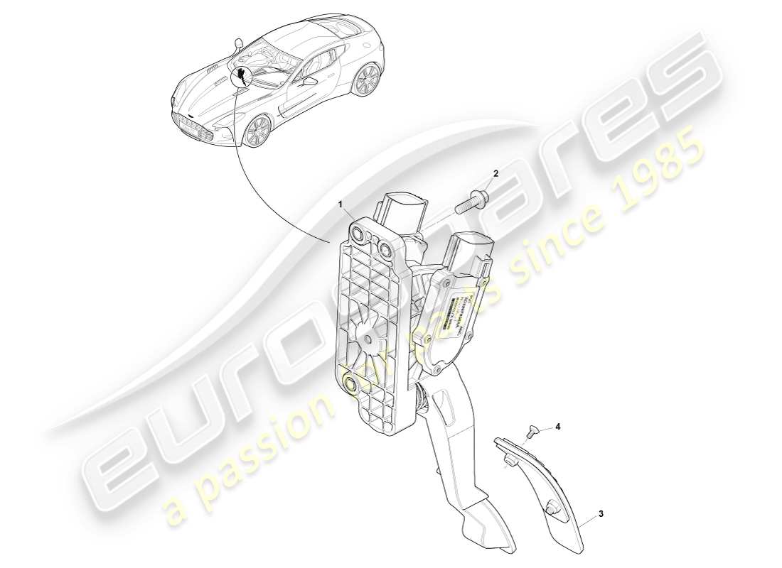 aston martin one-77 (2011) throttle control part diagram