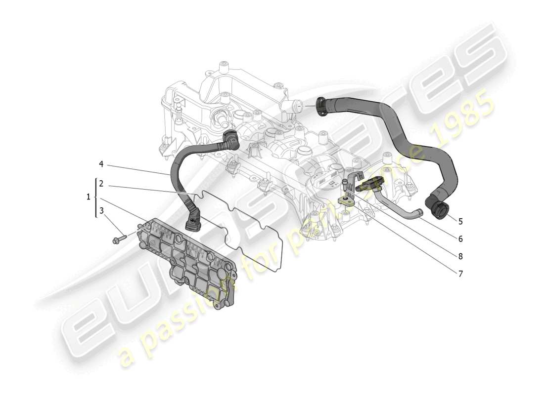 maserati grecale gt (2023) oil vapour recirculation system parts diagram