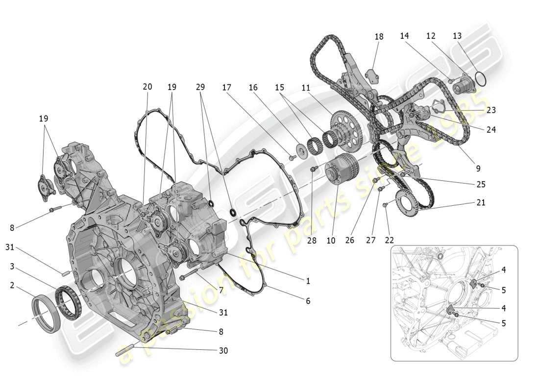 maserati mc20 (2022) timing part diagram