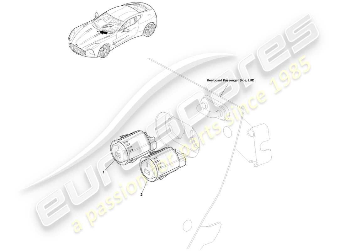 aston martin one-77 (2011) battery on/off switches part diagram