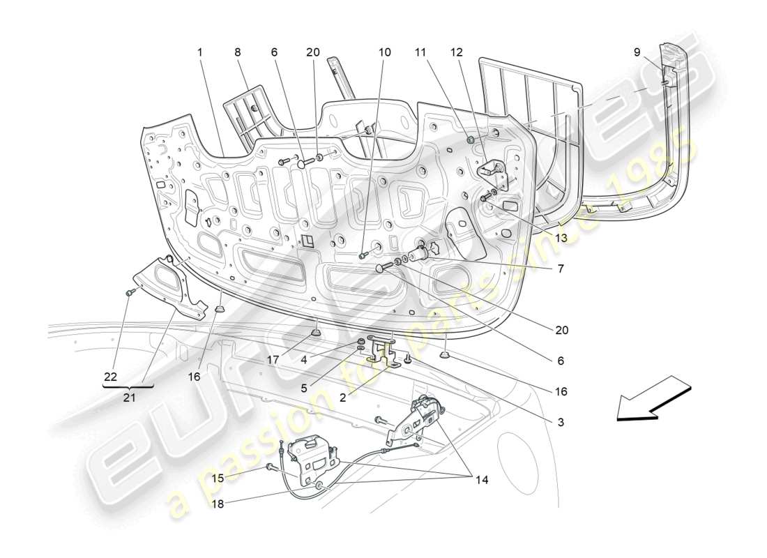 maserati grancabrio mc (2013) electrical capote: covers part diagram