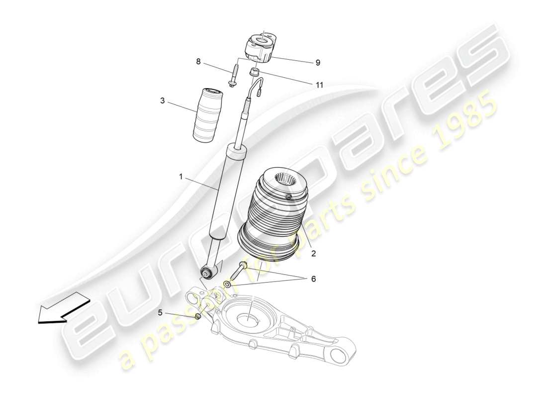 maserati levante zenga (2020) rear shock absorber devices part diagram