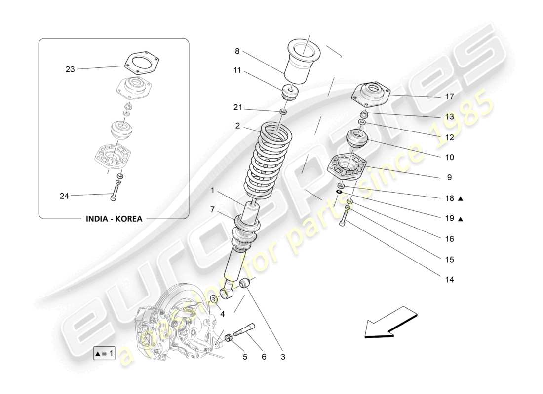 maserati grancabrio mc (2013) rear shock absorber devices part diagram