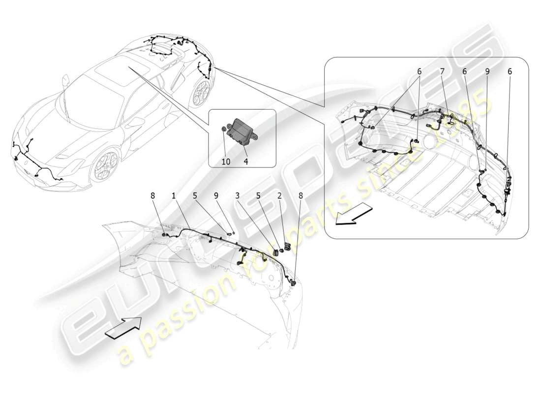 maserati mc20 (2022) parking sensors parts diagram