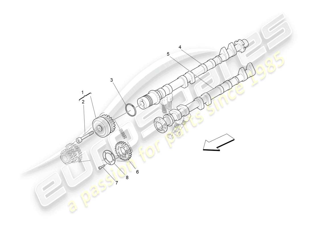 maserati granturismo mc stradale (2012) lh cylinder head camshafts part diagram