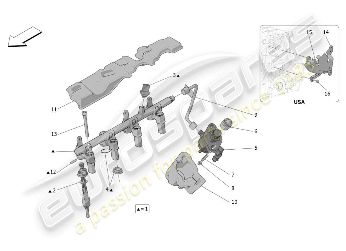 maserati grecale gt (2023) fuel pumps and connection lines parts diagram