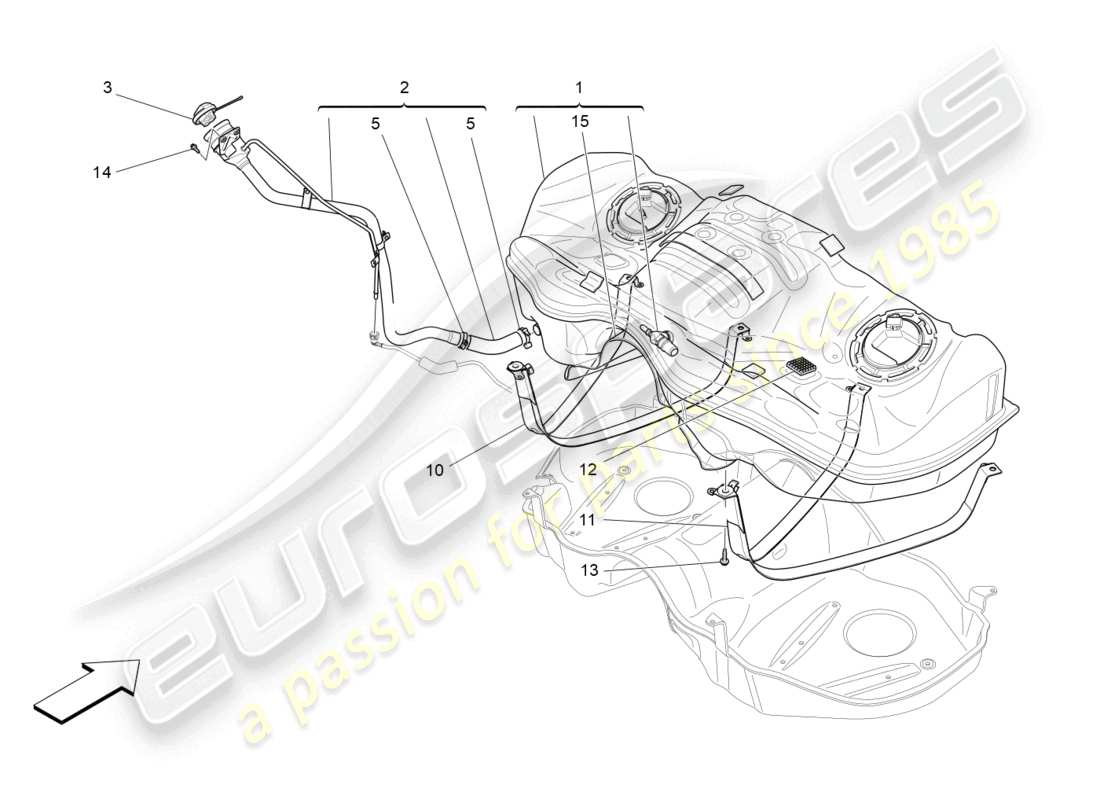 maserati levante (2019) fuel tank parts diagram