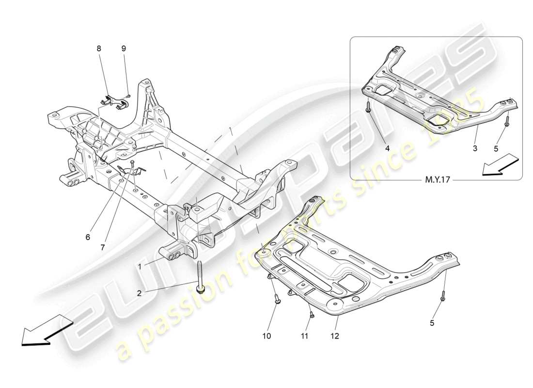 maserati levante (2019) front underchassis parts diagram