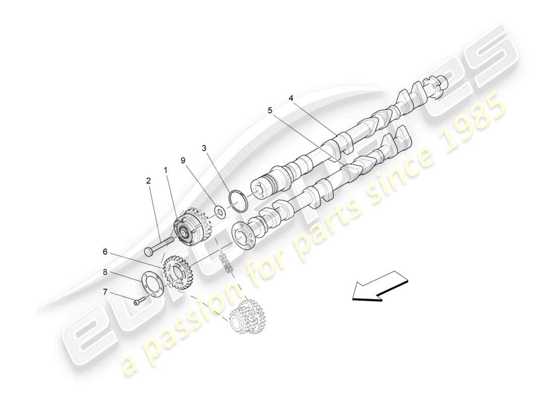 maserati grancabrio mc (2013) rh cylinder head camshafts parts diagram