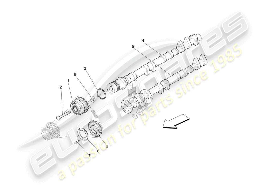 maserati grancabrio mc (2013) lh cylinder head camshafts part diagram
