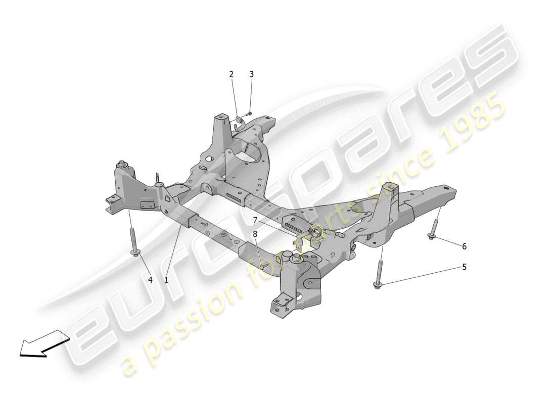 maserati grecale gt (2023) front underchassis parts diagram