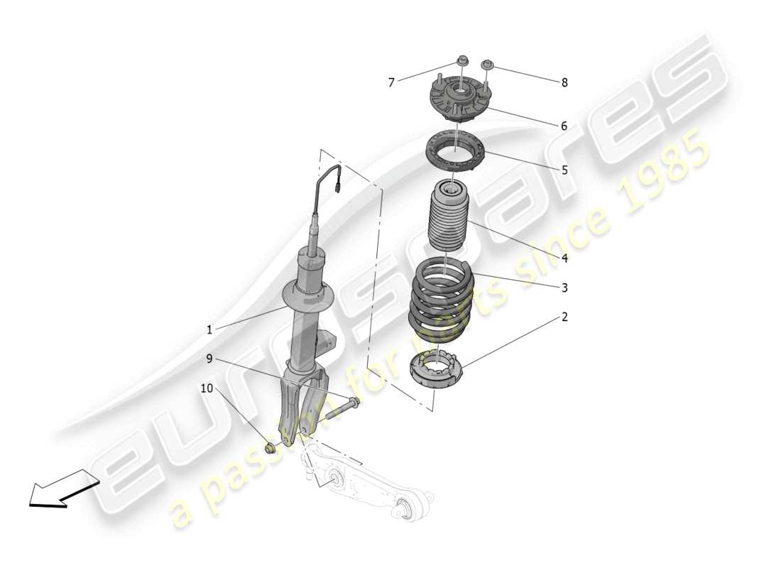 maserati grecale gt (2023) front shock absorber devices parts diagram