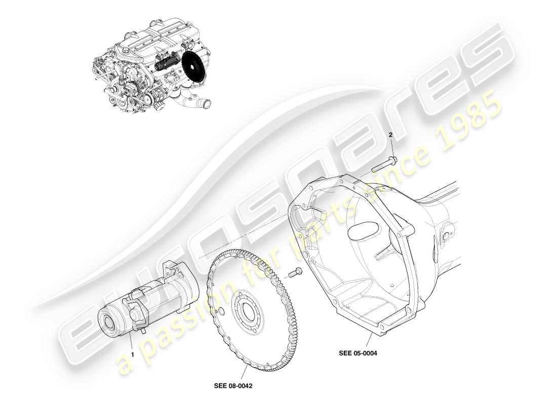 aston martin one-77 (2011) engine cranking part diagram