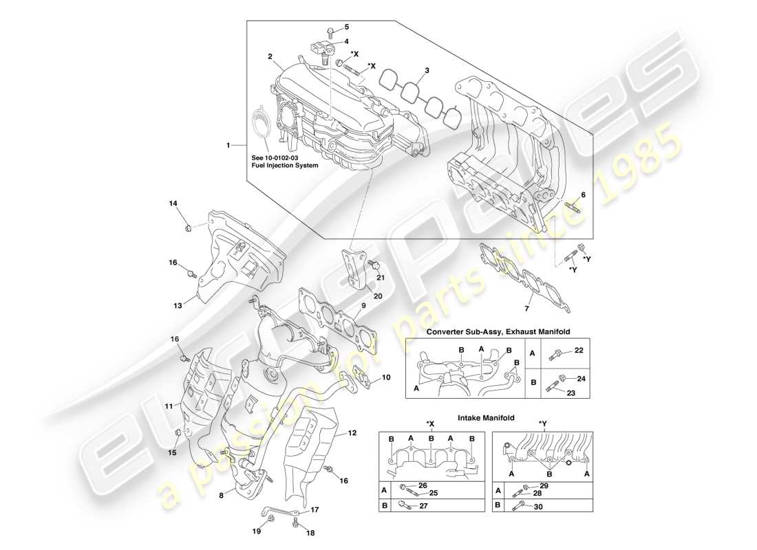 aston martin cygnet (2012) manifold parts diagram