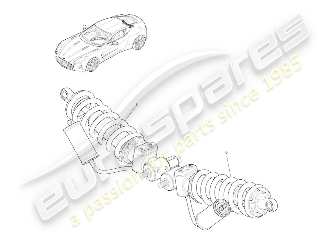 aston martin one-77 (2011) rear spring & damper part diagram