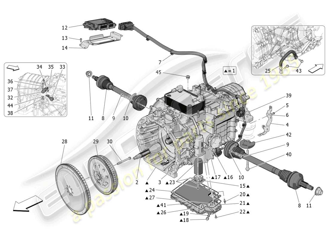 maserati mc20 (2022) gearbox housings part diagram