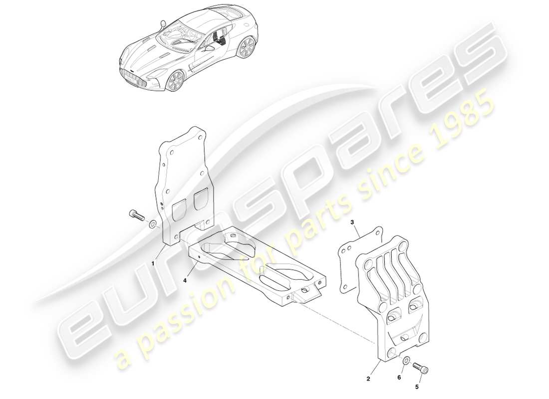 aston martin one-77 (2011) rear subframe part diagram