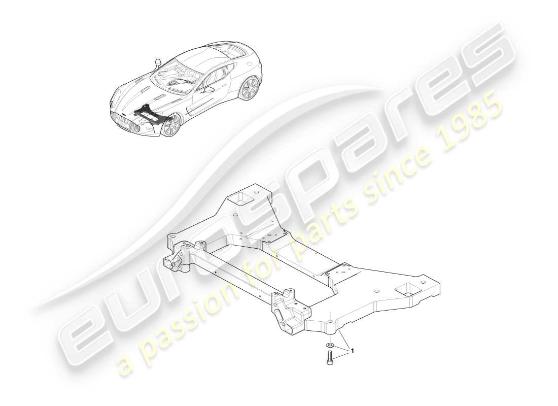 aston martin one-77 (2011) front subframe part diagram