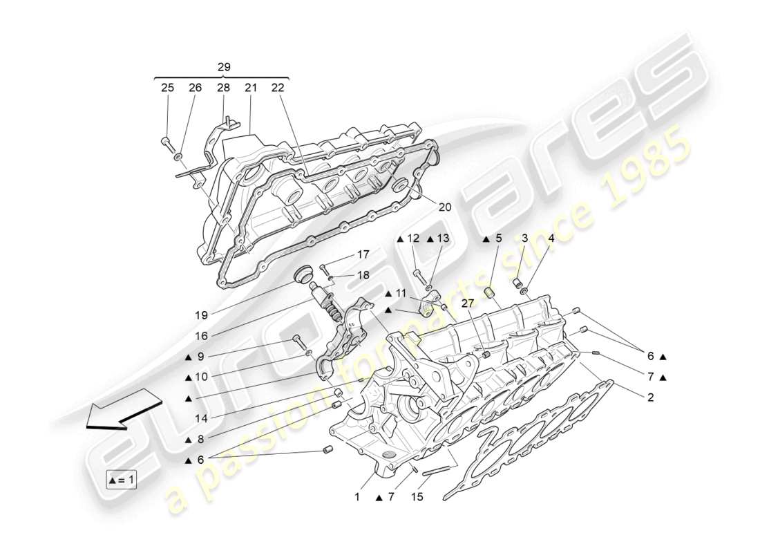 maserati grancabrio mc (2013) rh cylinder head part diagram