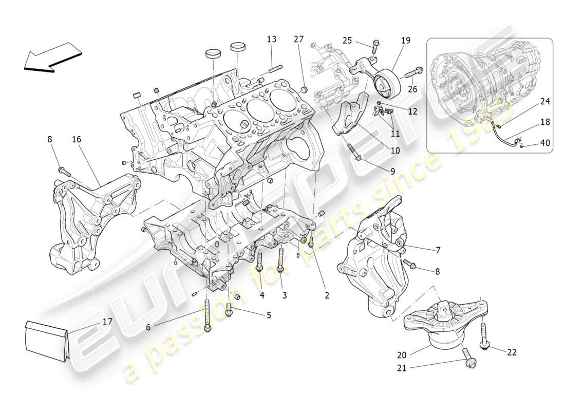 maserati levante (2019) crankcase parts diagram