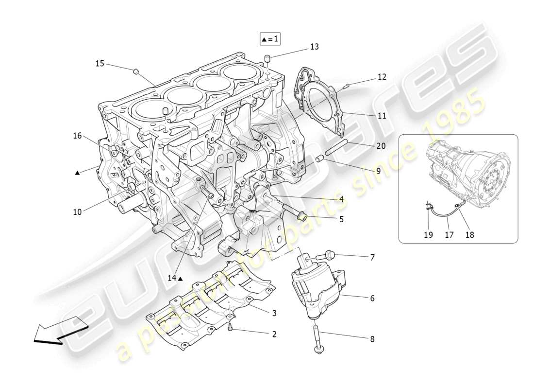 maserati ghibli fragment (2022) crankcase parts diagram