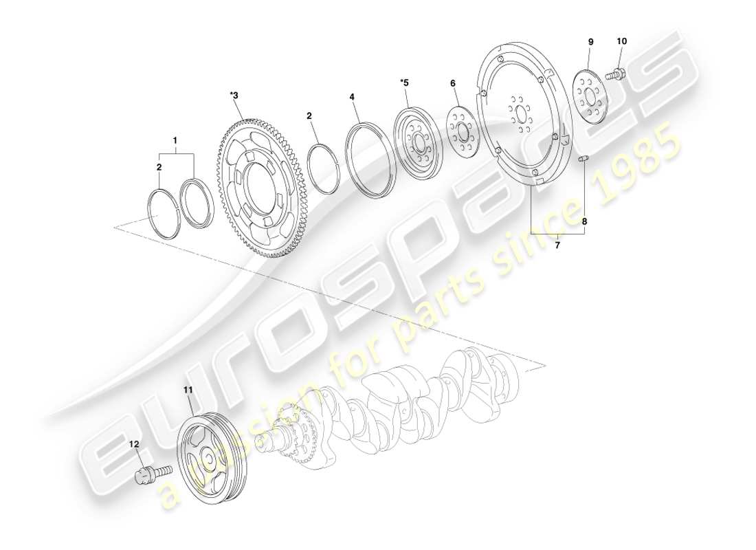 aston martin cygnet (2012) crankshaft component parts parts diagram