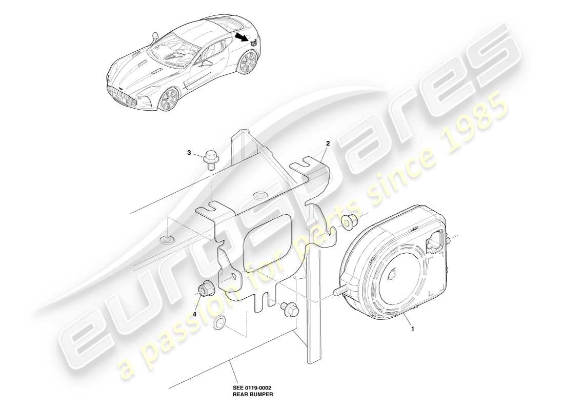 aston martin one-77 (2011) security sounder part diagram