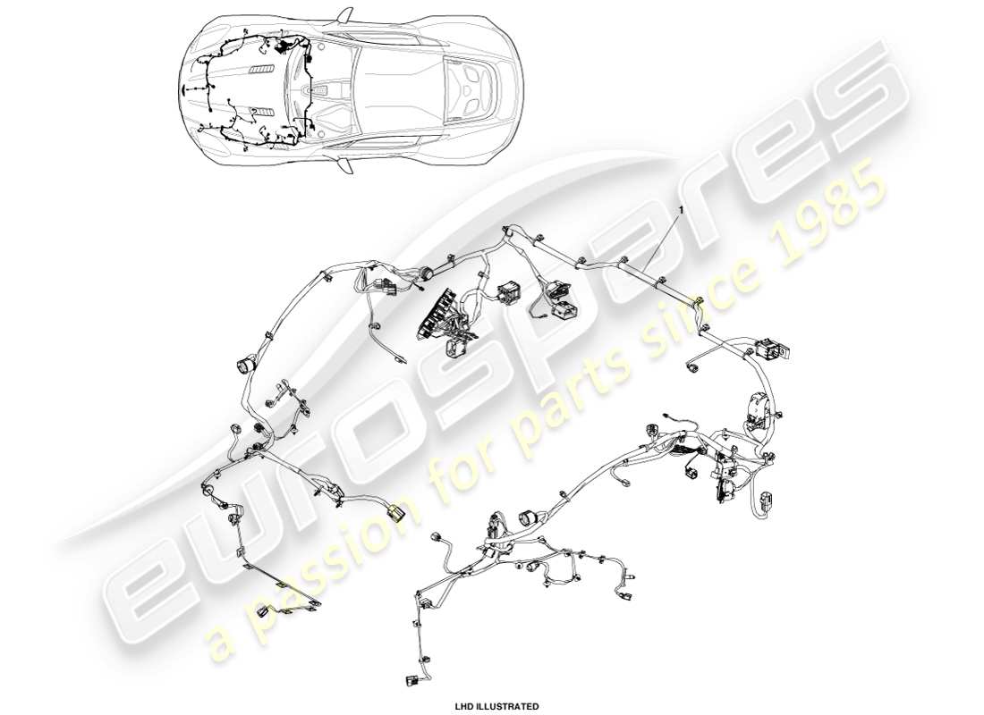 aston martin one-77 (2011) engine bay harness part diagram