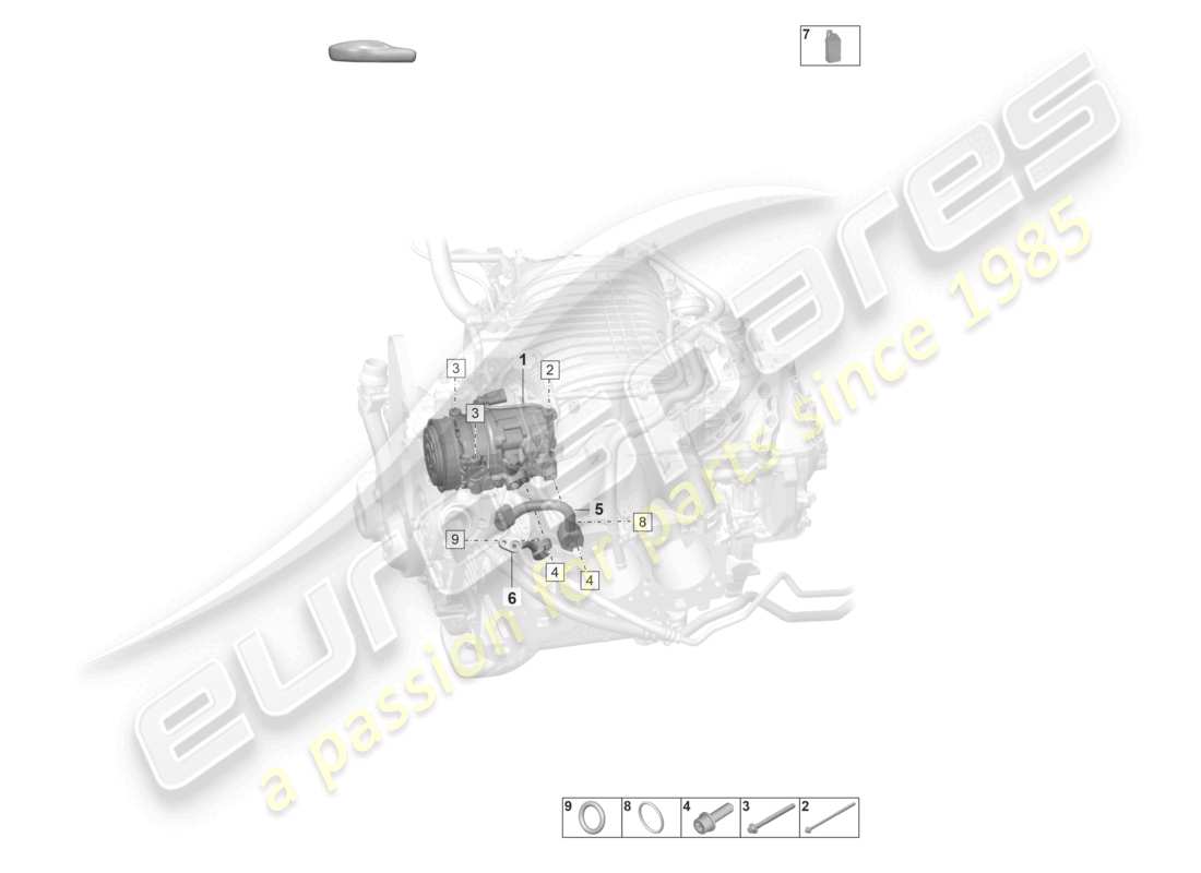 a part diagram from the porsche 992 parts catalogue