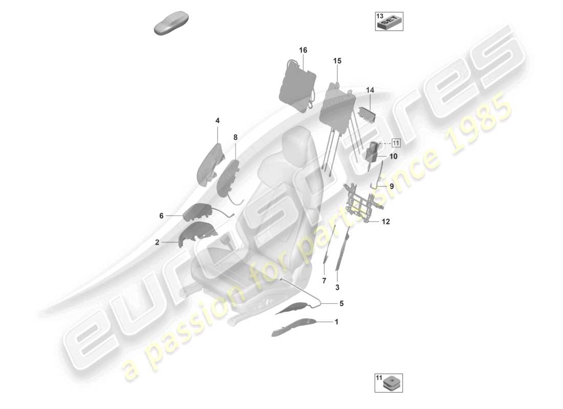 a part diagram from the porsche taycan parts catalogue