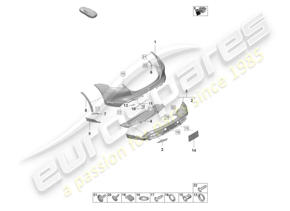 a part diagram from the porsche taycan parts catalogue