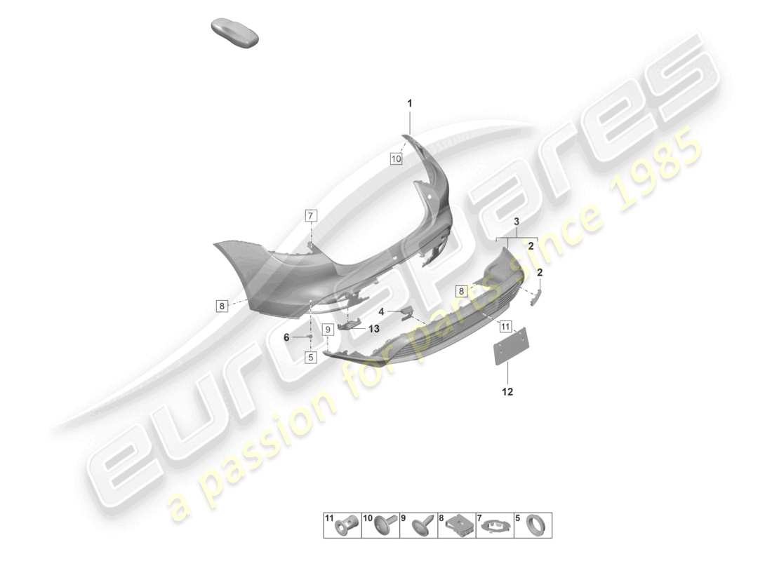 a part diagram from the porsche taycan parts catalogue