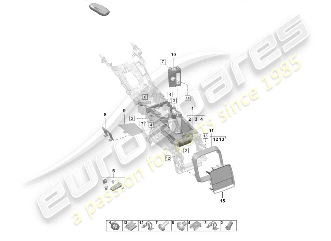 a part diagram from the porsche taycan parts catalogue