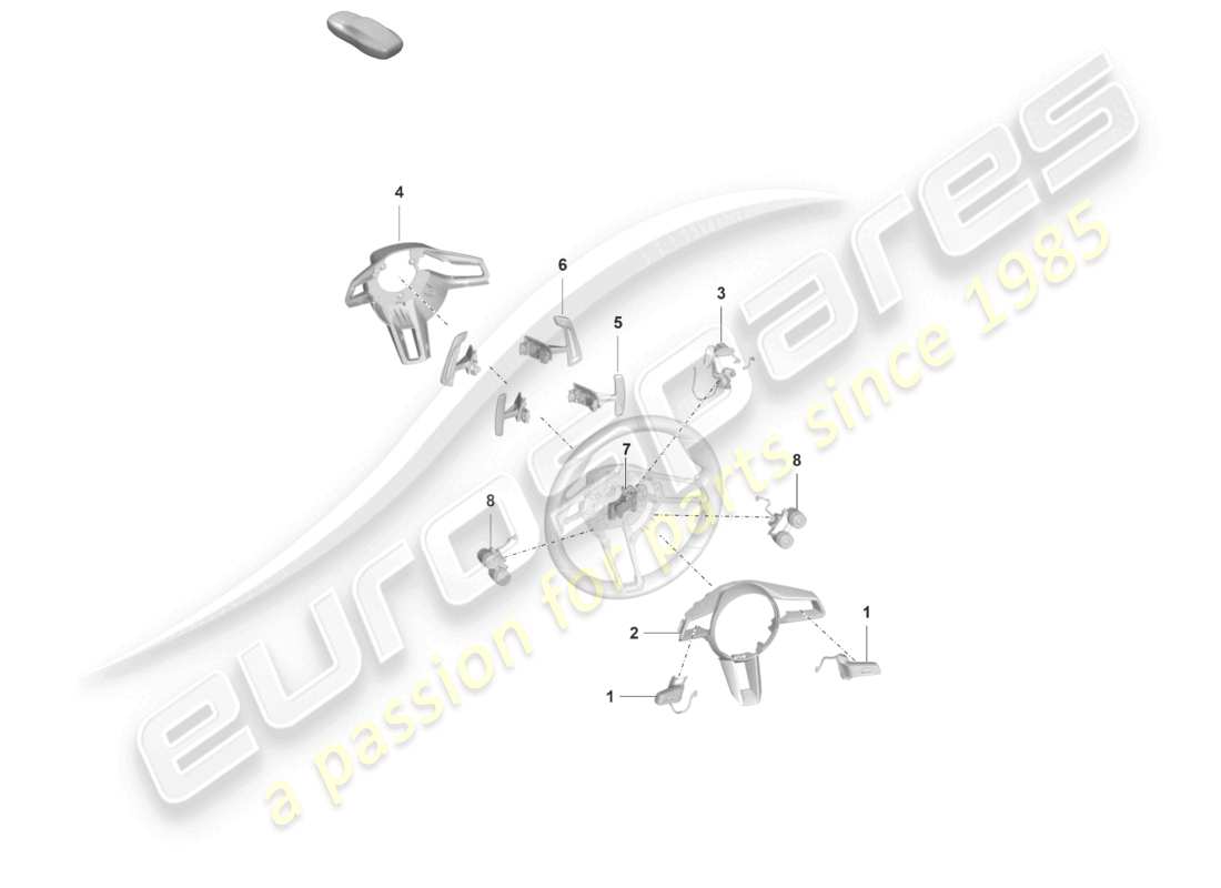 porsche 992 gt3/rs/st (2026) accessories steering wheel gt3 rs part diagram