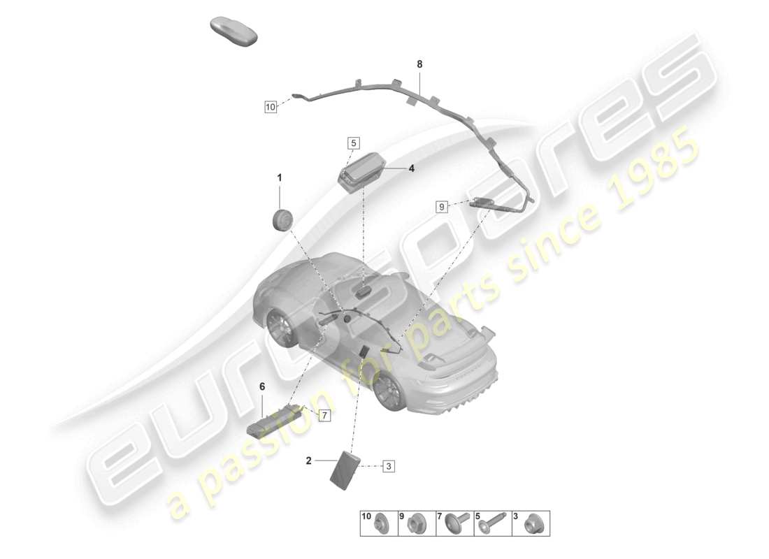 porsche 992 gt3/rs/st (2023) airbag part diagram