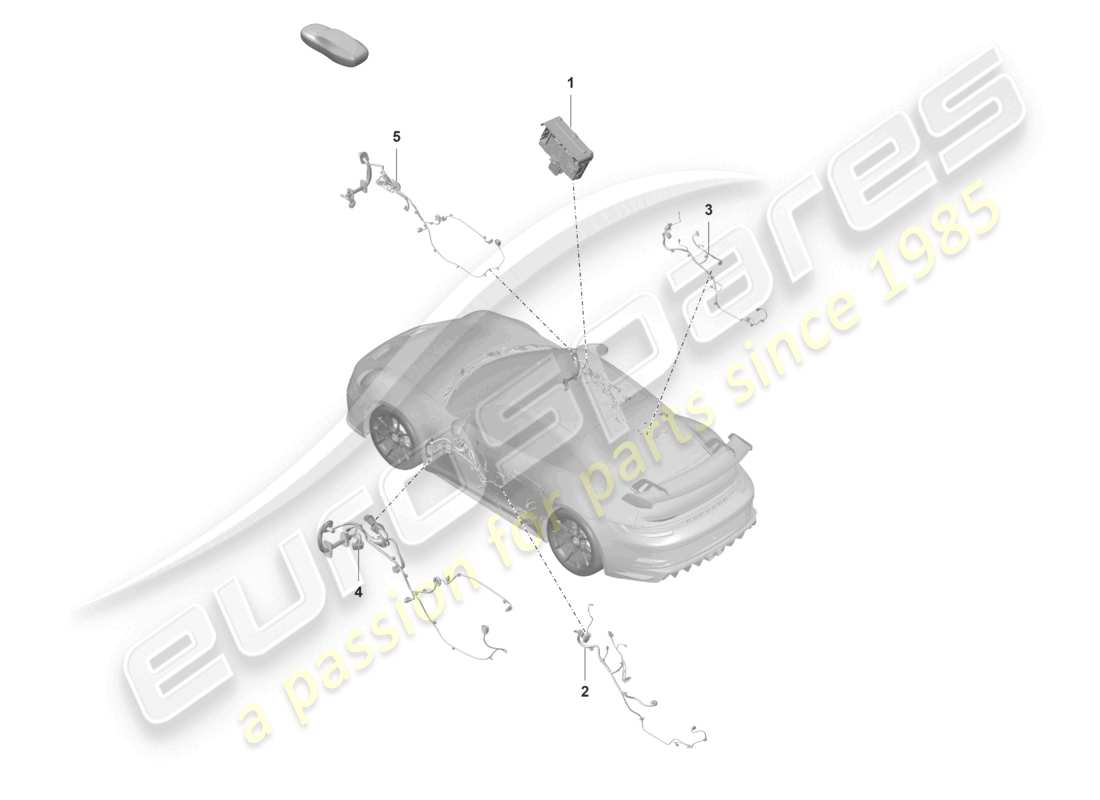 porsche 992 gt3/rs/st (2023) doors control units wiring looms part diagram